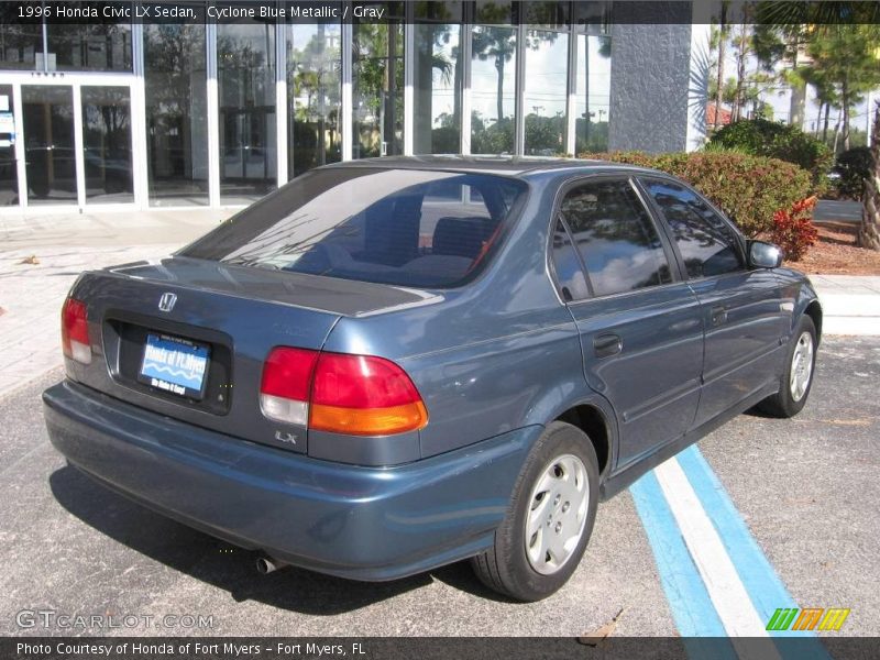 Cyclone Blue Metallic / Gray 1996 Honda Civic LX Sedan