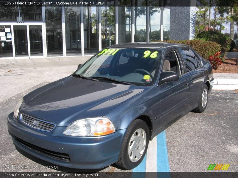 Cyclone Blue Metallic / Gray 1996 Honda Civic LX Sedan