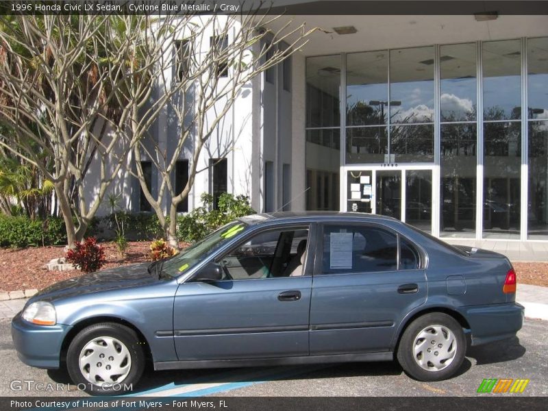 Cyclone Blue Metallic / Gray 1996 Honda Civic LX Sedan