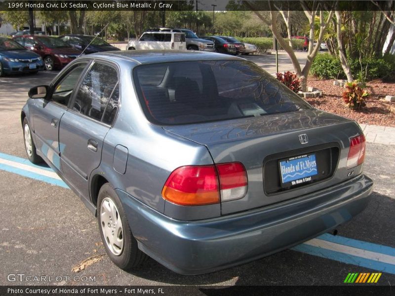 Cyclone Blue Metallic / Gray 1996 Honda Civic LX Sedan