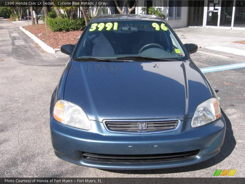 Cyclone Blue Metallic / Gray 1996 Honda Civic LX Sedan
