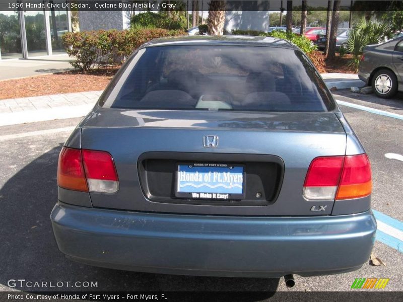 Cyclone Blue Metallic / Gray 1996 Honda Civic LX Sedan