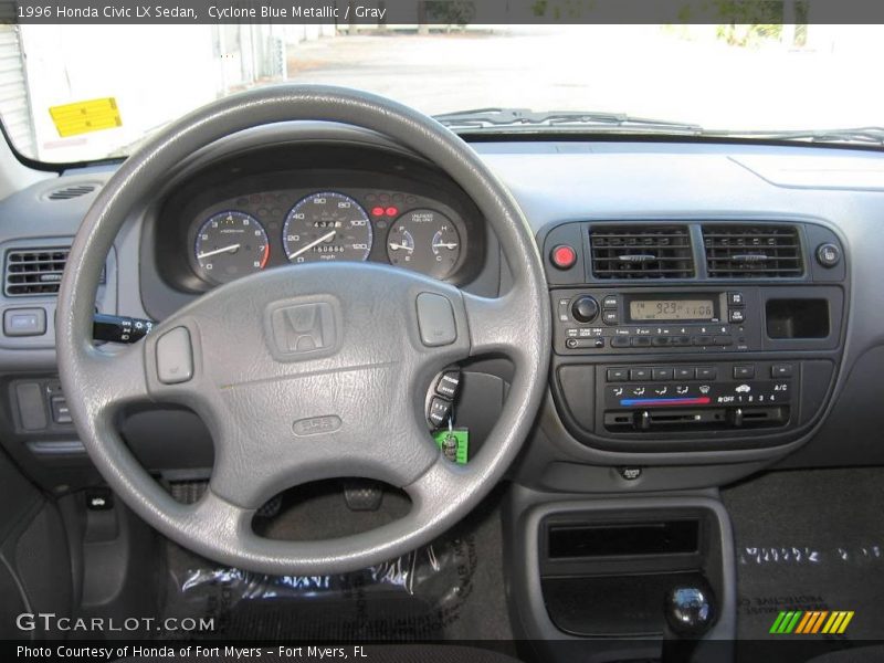 Cyclone Blue Metallic / Gray 1996 Honda Civic LX Sedan
