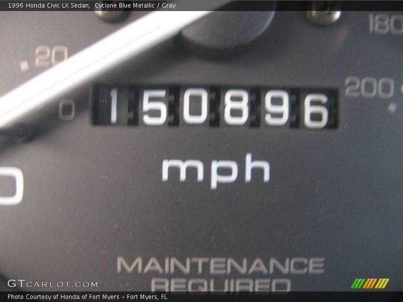 Cyclone Blue Metallic / Gray 1996 Honda Civic LX Sedan
