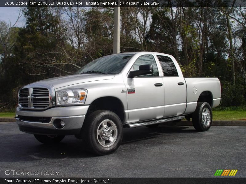 Bright Silver Metallic / Medium Slate Gray 2008 Dodge Ram 2500 SLT Quad Cab 4x4