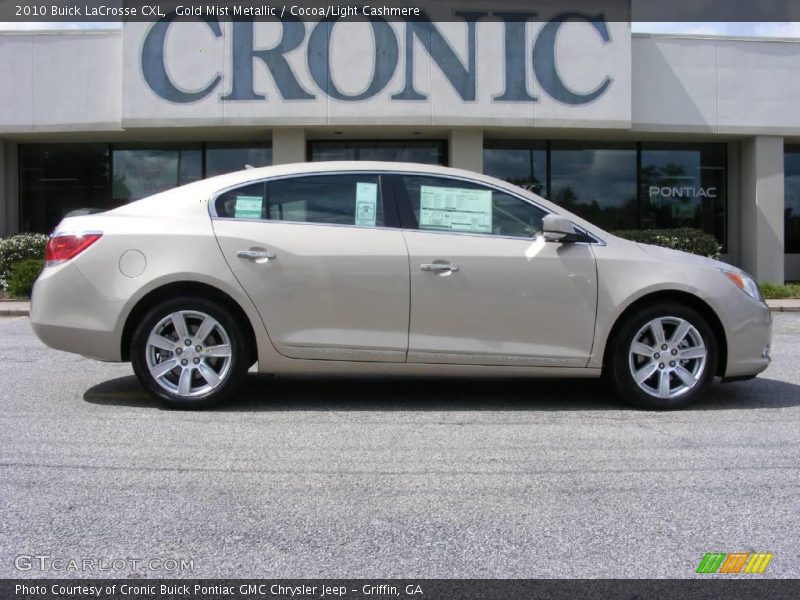 Gold Mist Metallic / Cocoa/Light Cashmere 2010 Buick LaCrosse CXL