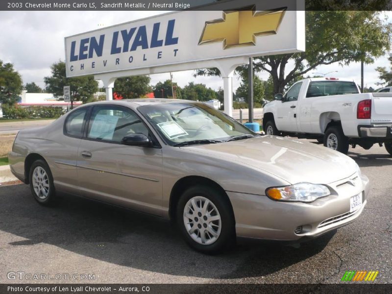 Sandrift Metallic / Neutral Beige 2003 Chevrolet Monte Carlo LS