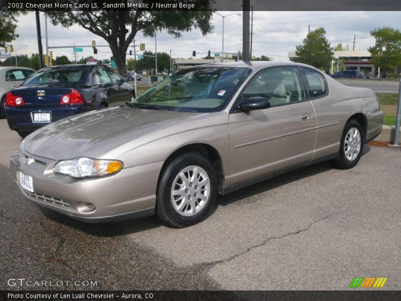 Sandrift Metallic / Neutral Beige 2003 Chevrolet Monte Carlo LS