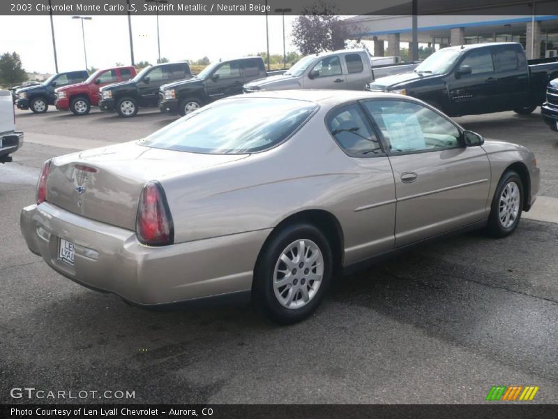 Sandrift Metallic / Neutral Beige 2003 Chevrolet Monte Carlo LS