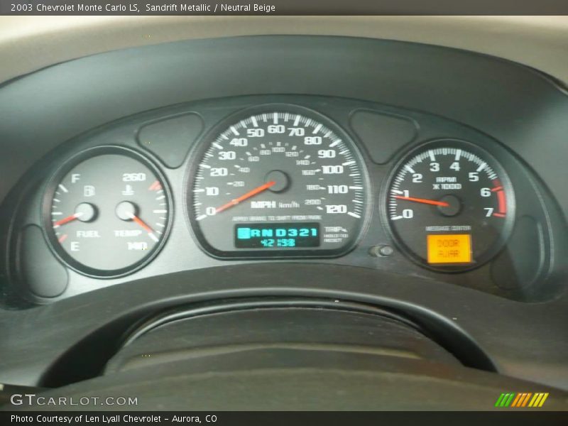 Sandrift Metallic / Neutral Beige 2003 Chevrolet Monte Carlo LS