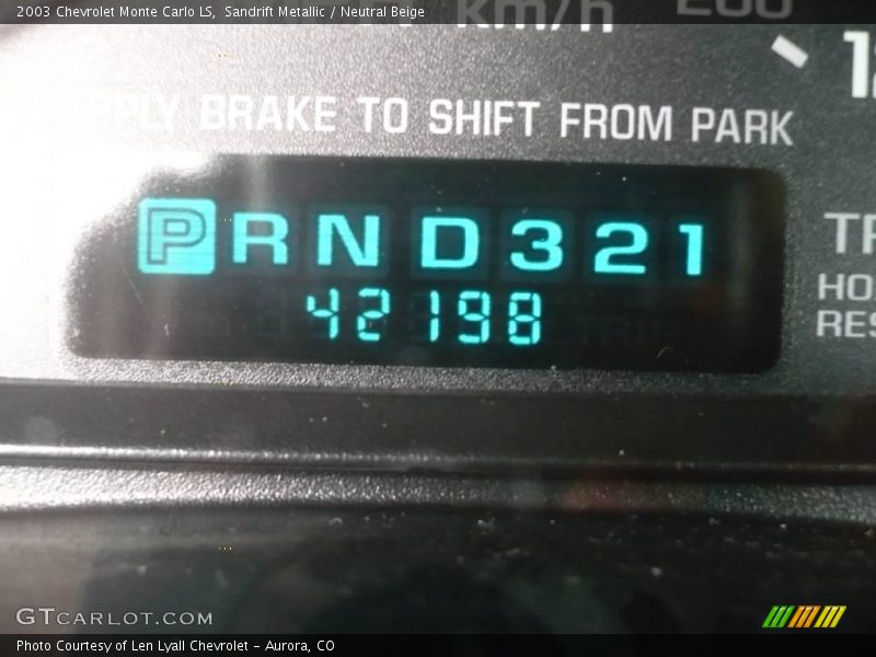 Sandrift Metallic / Neutral Beige 2003 Chevrolet Monte Carlo LS