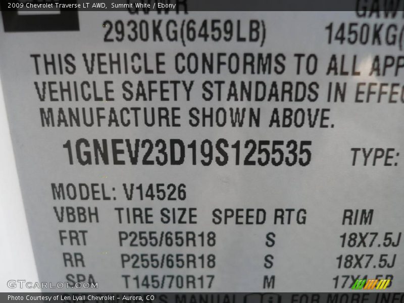 Summit White / Ebony 2009 Chevrolet Traverse LT AWD