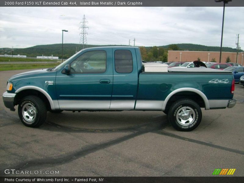 Island Blue Metallic / Dark Graphite 2000 Ford F150 XLT Extended Cab 4x4