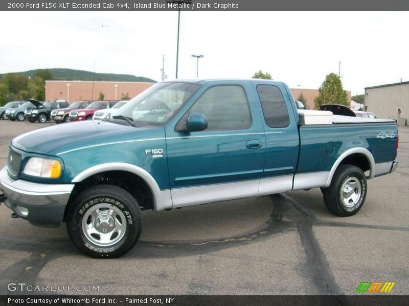 Island Blue Metallic / Dark Graphite 2000 Ford F150 XLT Extended Cab 4x4