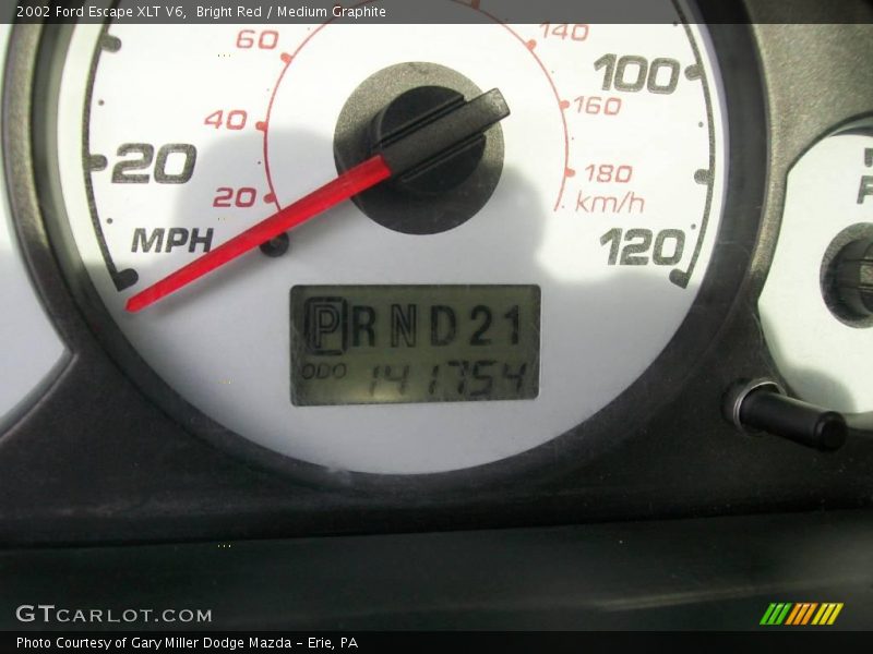 Bright Red / Medium Graphite 2002 Ford Escape XLT V6