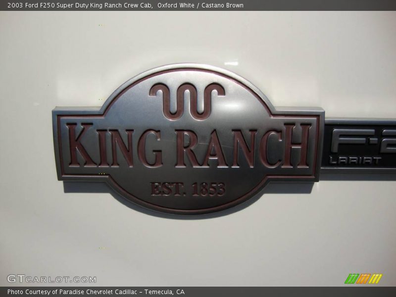 Oxford White / Castano Brown 2003 Ford F250 Super Duty King Ranch Crew Cab