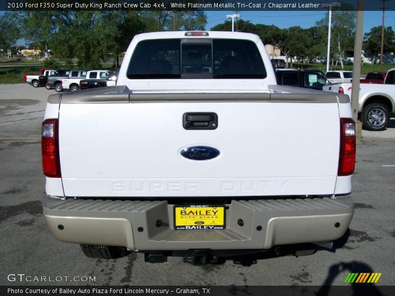 White Platinum Metallic Tri-Coat / Chaparral Leather 2010 Ford F350 Super Duty King Ranch Crew Cab 4x4