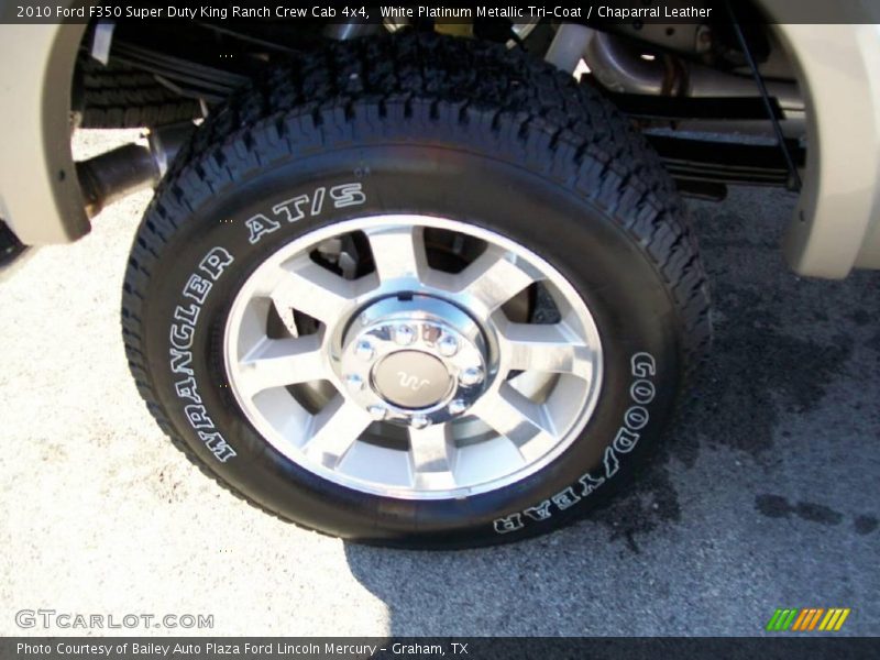 White Platinum Metallic Tri-Coat / Chaparral Leather 2010 Ford F350 Super Duty King Ranch Crew Cab 4x4