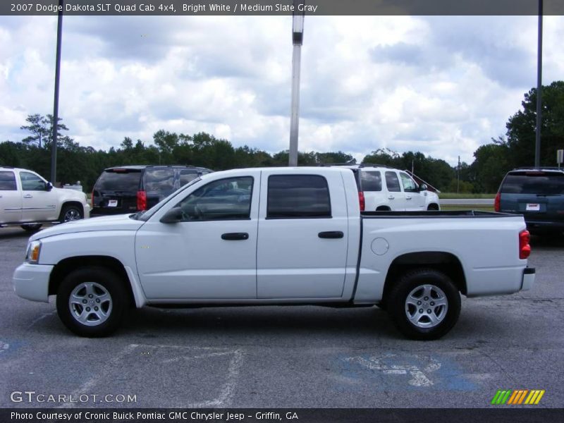 Bright White / Medium Slate Gray 2007 Dodge Dakota SLT Quad Cab 4x4