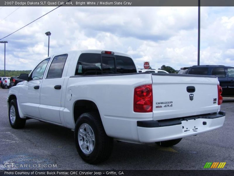 Bright White / Medium Slate Gray 2007 Dodge Dakota SLT Quad Cab 4x4