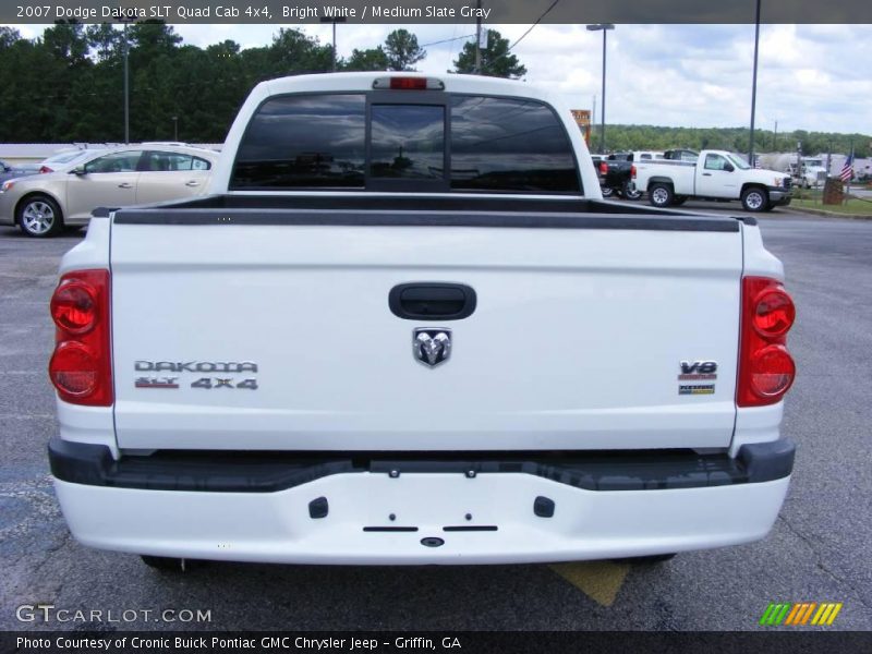 Bright White / Medium Slate Gray 2007 Dodge Dakota SLT Quad Cab 4x4
