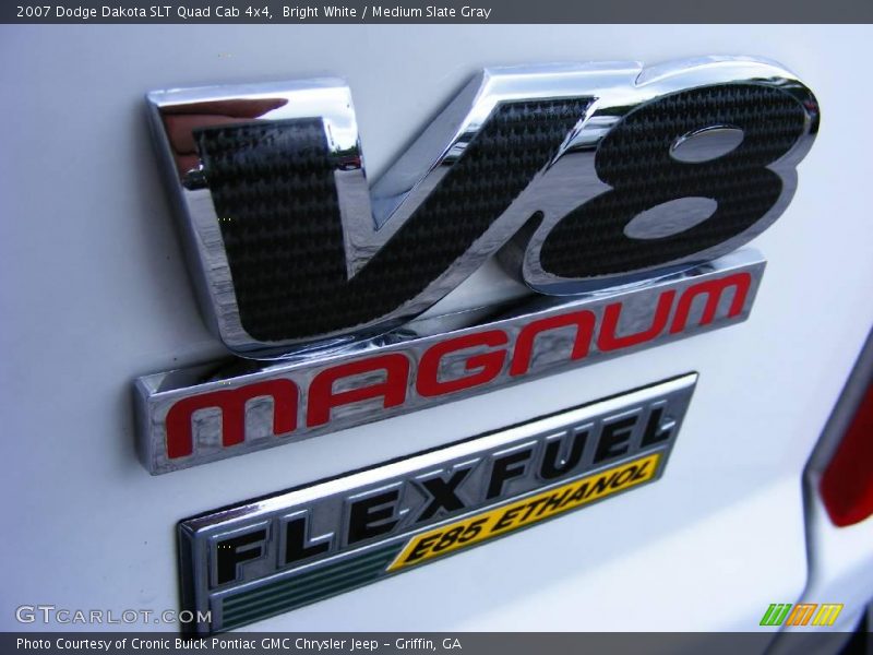 Bright White / Medium Slate Gray 2007 Dodge Dakota SLT Quad Cab 4x4