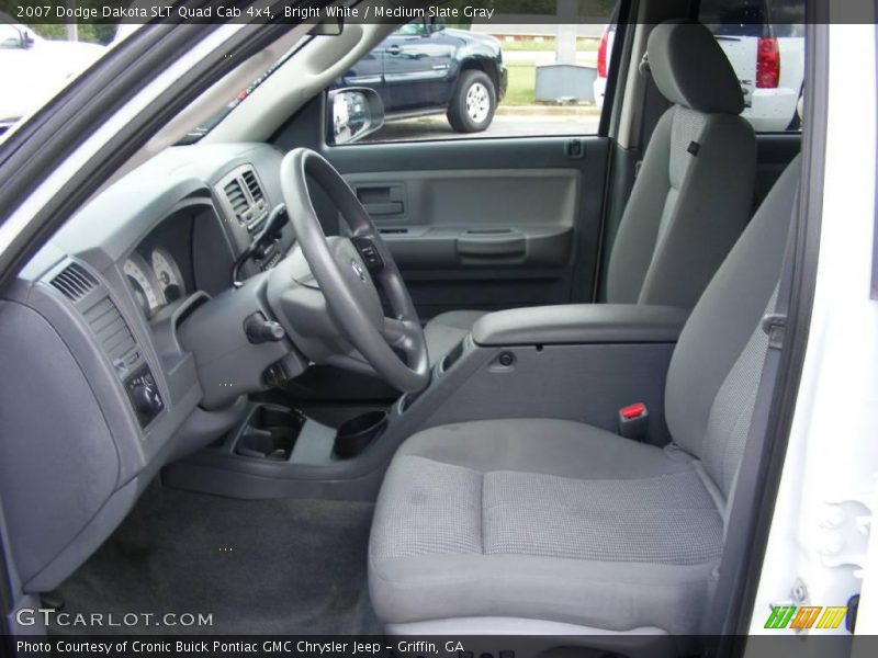 Bright White / Medium Slate Gray 2007 Dodge Dakota SLT Quad Cab 4x4