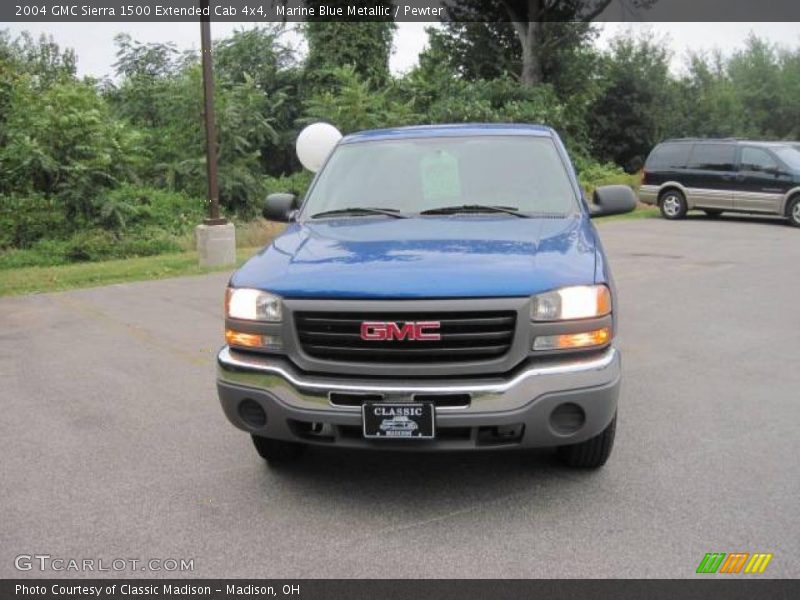 Marine Blue Metallic / Pewter 2004 GMC Sierra 1500 Extended Cab 4x4