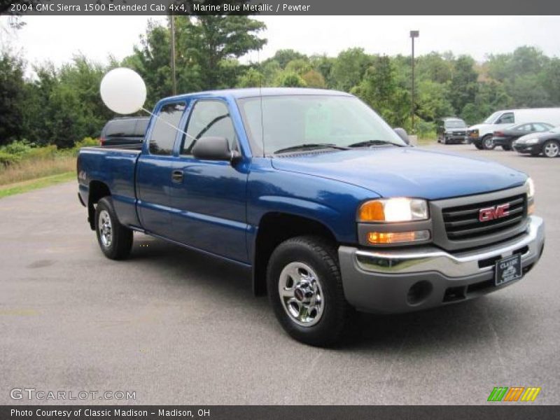 Marine Blue Metallic / Pewter 2004 GMC Sierra 1500 Extended Cab 4x4