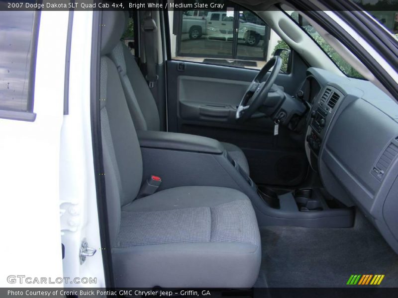 Bright White / Medium Slate Gray 2007 Dodge Dakota SLT Quad Cab 4x4