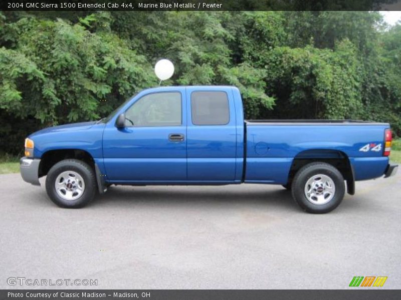 Marine Blue Metallic / Pewter 2004 GMC Sierra 1500 Extended Cab 4x4