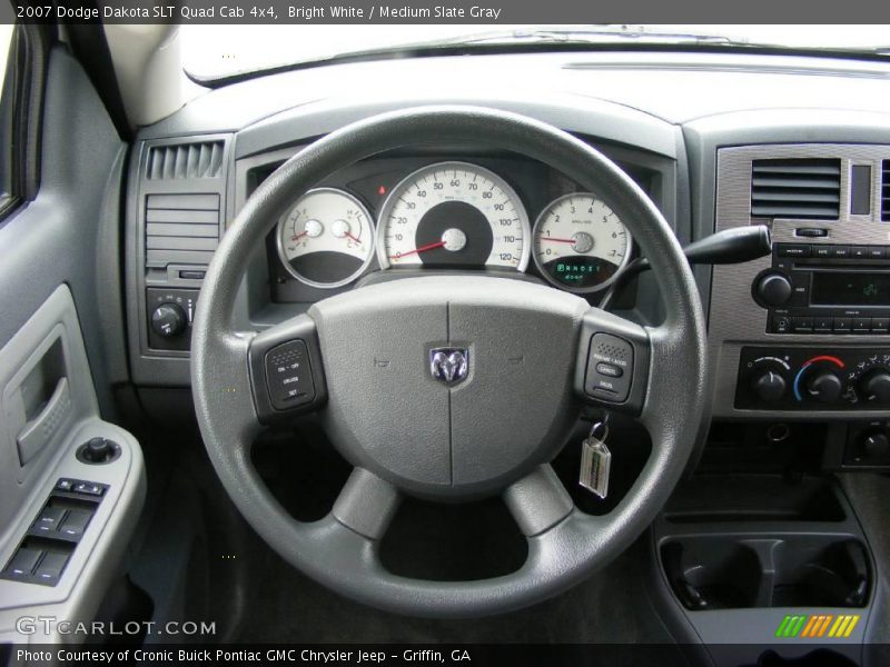 Bright White / Medium Slate Gray 2007 Dodge Dakota SLT Quad Cab 4x4