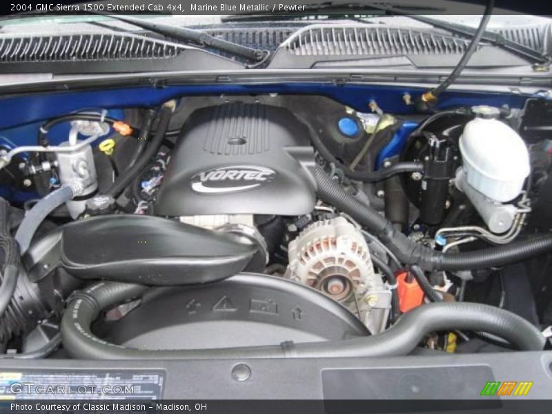 Marine Blue Metallic / Pewter 2004 GMC Sierra 1500 Extended Cab 4x4