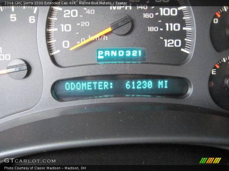 Marine Blue Metallic / Pewter 2004 GMC Sierra 1500 Extended Cab 4x4