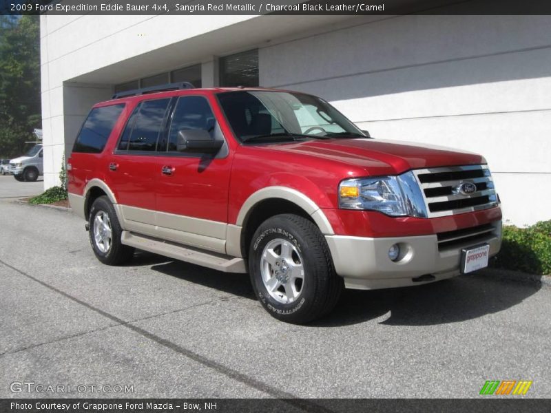 Sangria Red Metallic / Charcoal Black Leather/Camel 2009 Ford Expedition Eddie Bauer 4x4