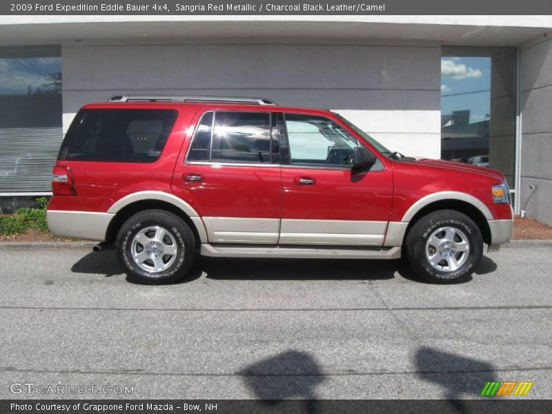 Sangria Red Metallic / Charcoal Black Leather/Camel 2009 Ford Expedition Eddie Bauer 4x4