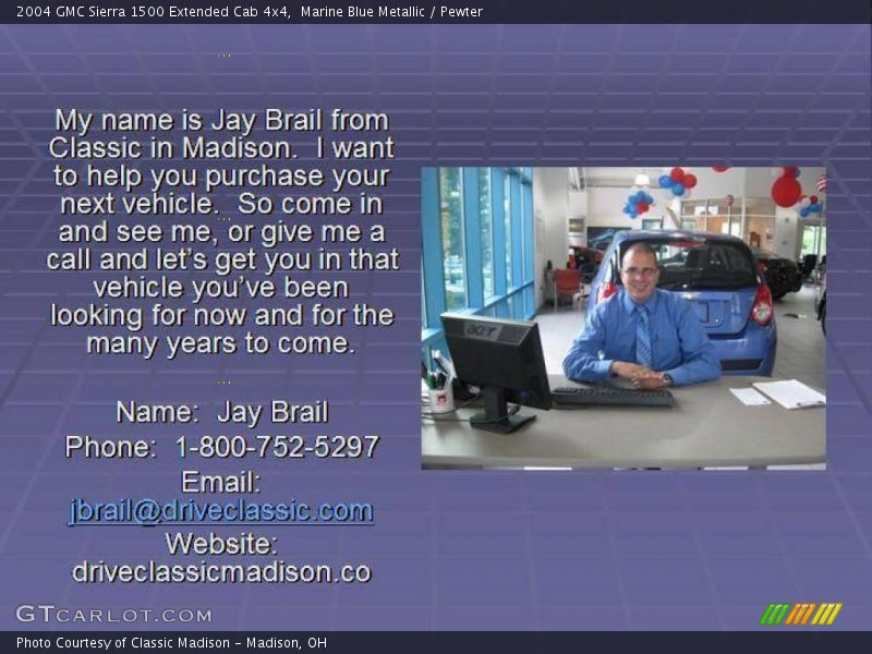 Marine Blue Metallic / Pewter 2004 GMC Sierra 1500 Extended Cab 4x4