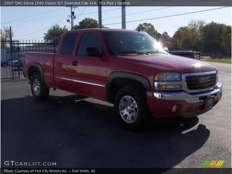 Fire Red / Neutral 2007 GMC Sierra 1500 Classic SLT Extended Cab 4x4