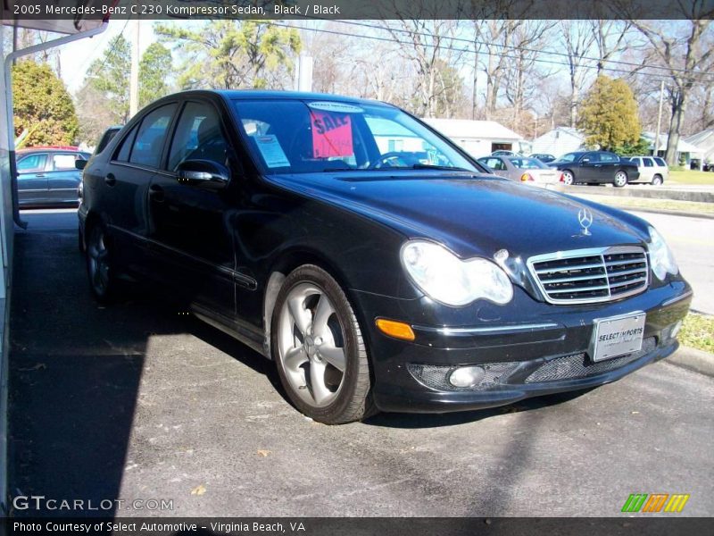 Black / Black 2005 Mercedes-Benz C 230 Kompressor Sedan