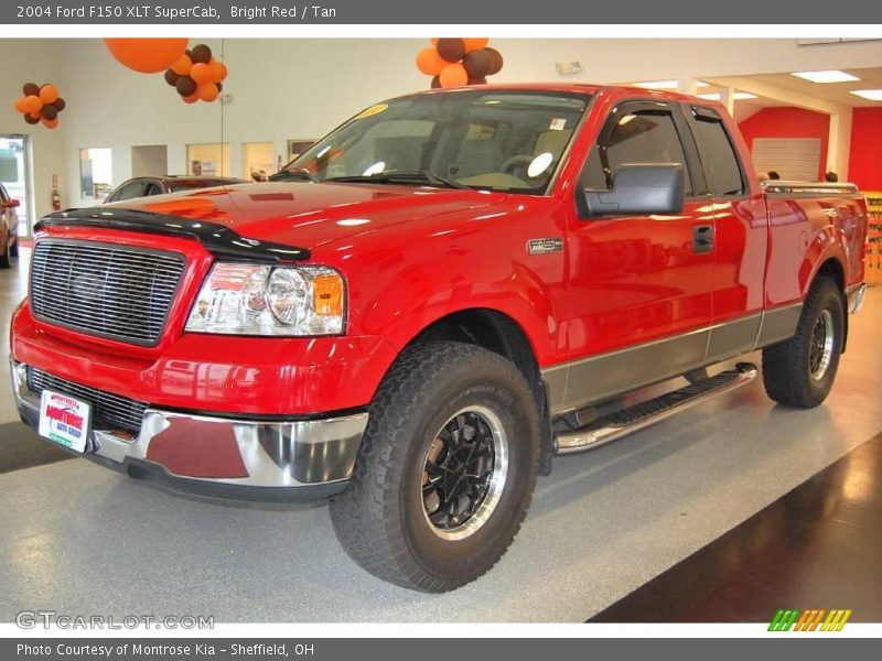 Bright Red / Tan 2004 Ford F150 XLT SuperCab