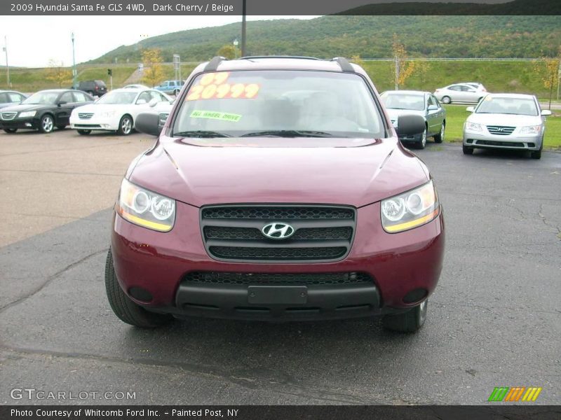 Dark Cherry / Beige 2009 Hyundai Santa Fe GLS 4WD