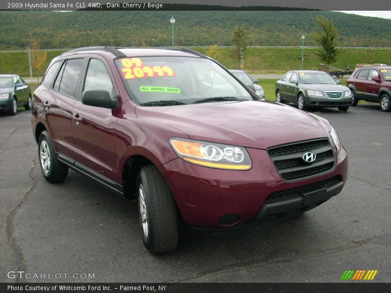 Dark Cherry / Beige 2009 Hyundai Santa Fe GLS 4WD