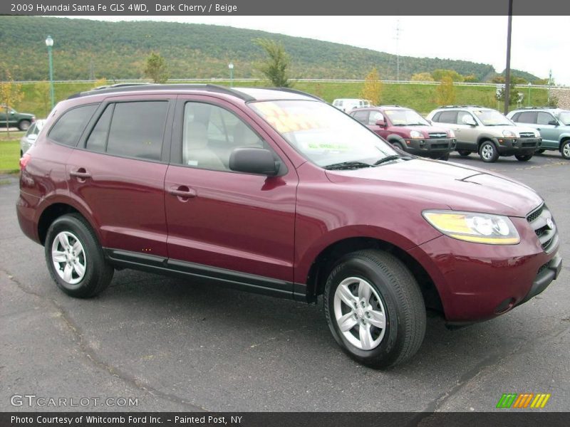 Dark Cherry / Beige 2009 Hyundai Santa Fe GLS 4WD