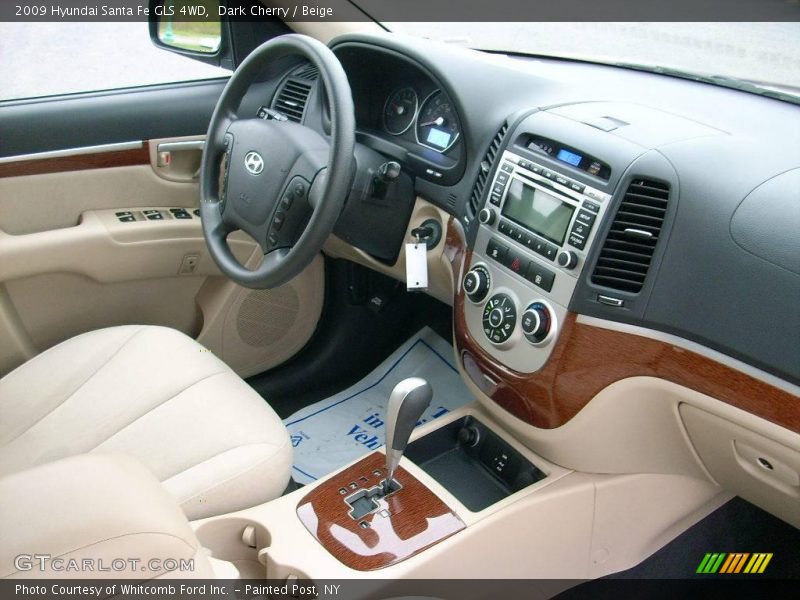 Dark Cherry / Beige 2009 Hyundai Santa Fe GLS 4WD