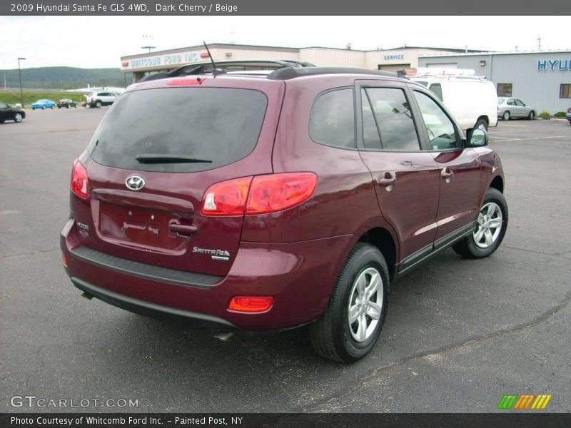 Dark Cherry / Beige 2009 Hyundai Santa Fe GLS 4WD