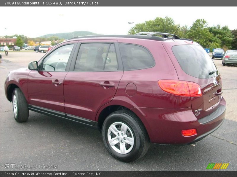 Dark Cherry / Beige 2009 Hyundai Santa Fe GLS 4WD