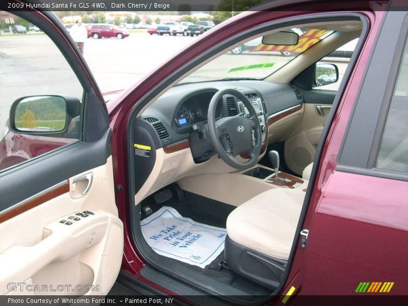 Dark Cherry / Beige 2009 Hyundai Santa Fe GLS 4WD