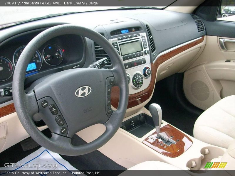 Dark Cherry / Beige 2009 Hyundai Santa Fe GLS 4WD