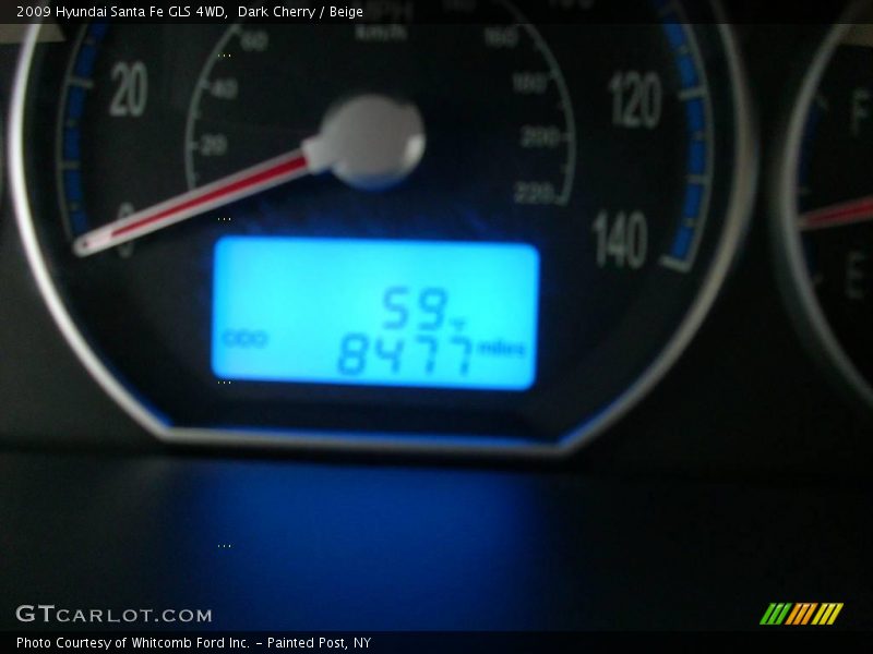 Dark Cherry / Beige 2009 Hyundai Santa Fe GLS 4WD