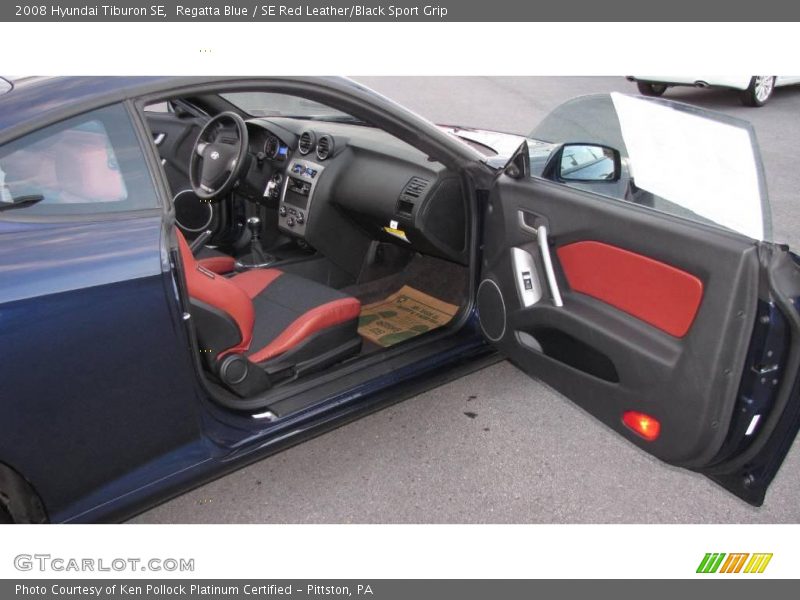 Regatta Blue / SE Red Leather/Black Sport Grip 2008 Hyundai Tiburon SE